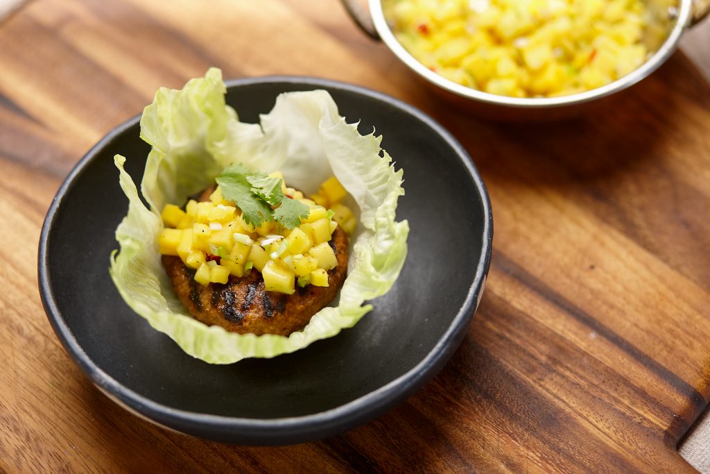 Chargrilled Burger Bowl with Mango & Lime Salsa - Peppercorn