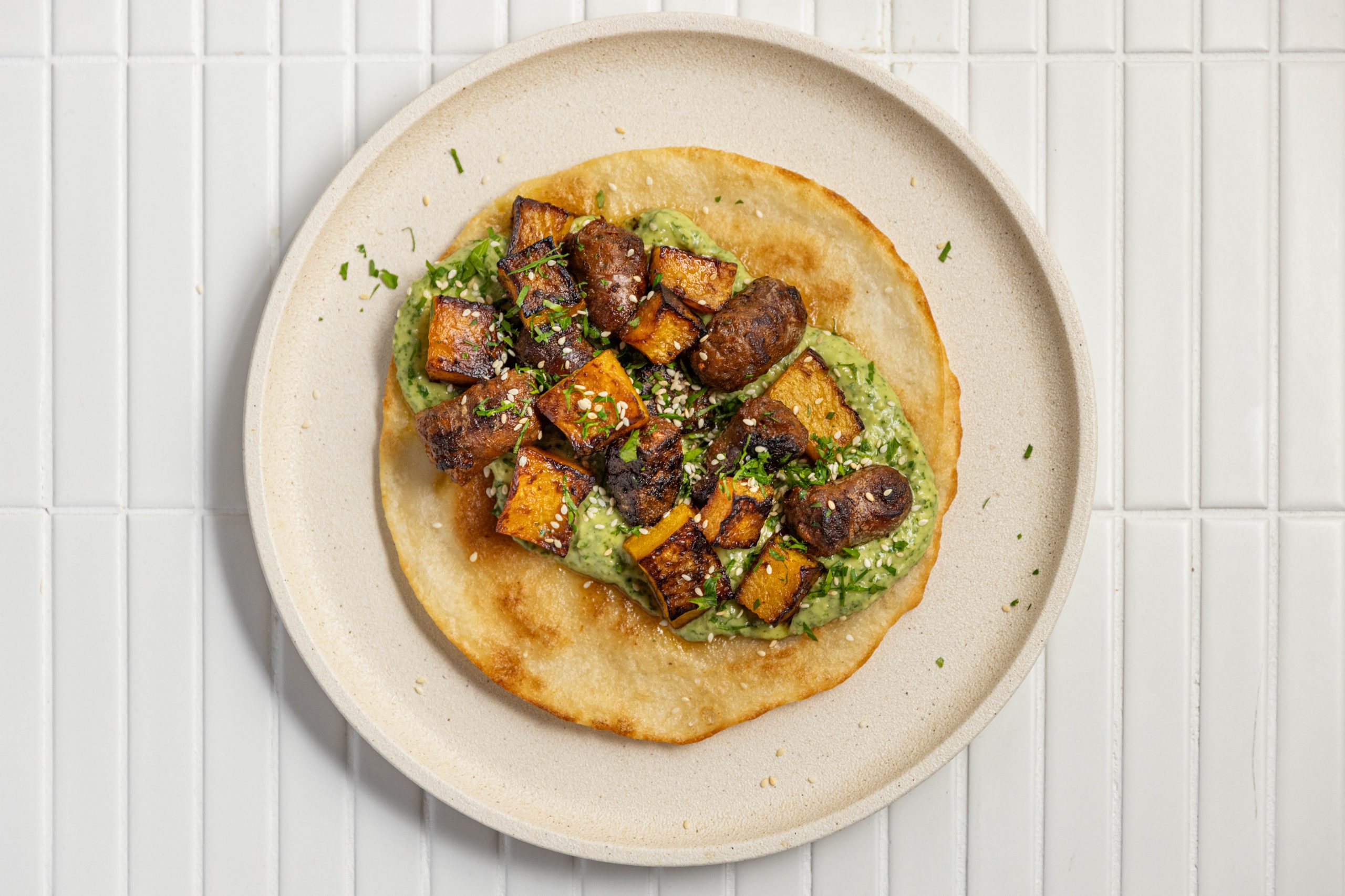 Pumpkin & Sausage Breakfast Flatbreads - Peppercorn