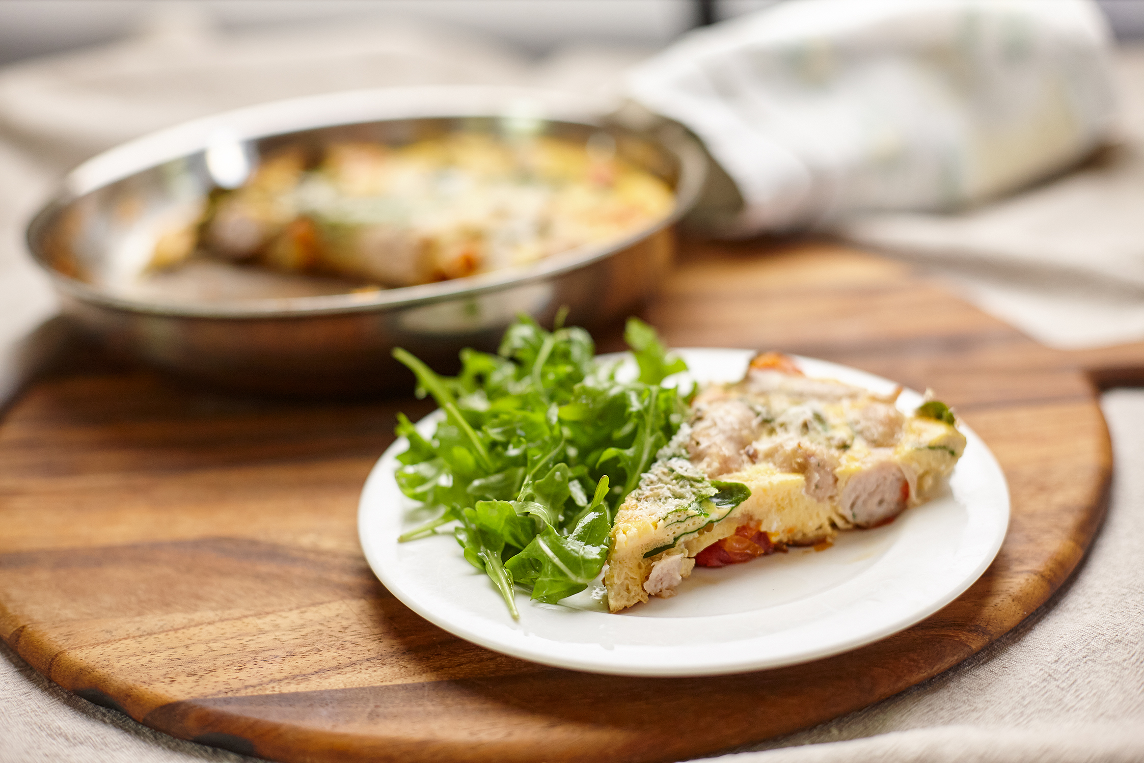 Chicken Sausage, Spinach & Tomato Frittata - Peppercorn